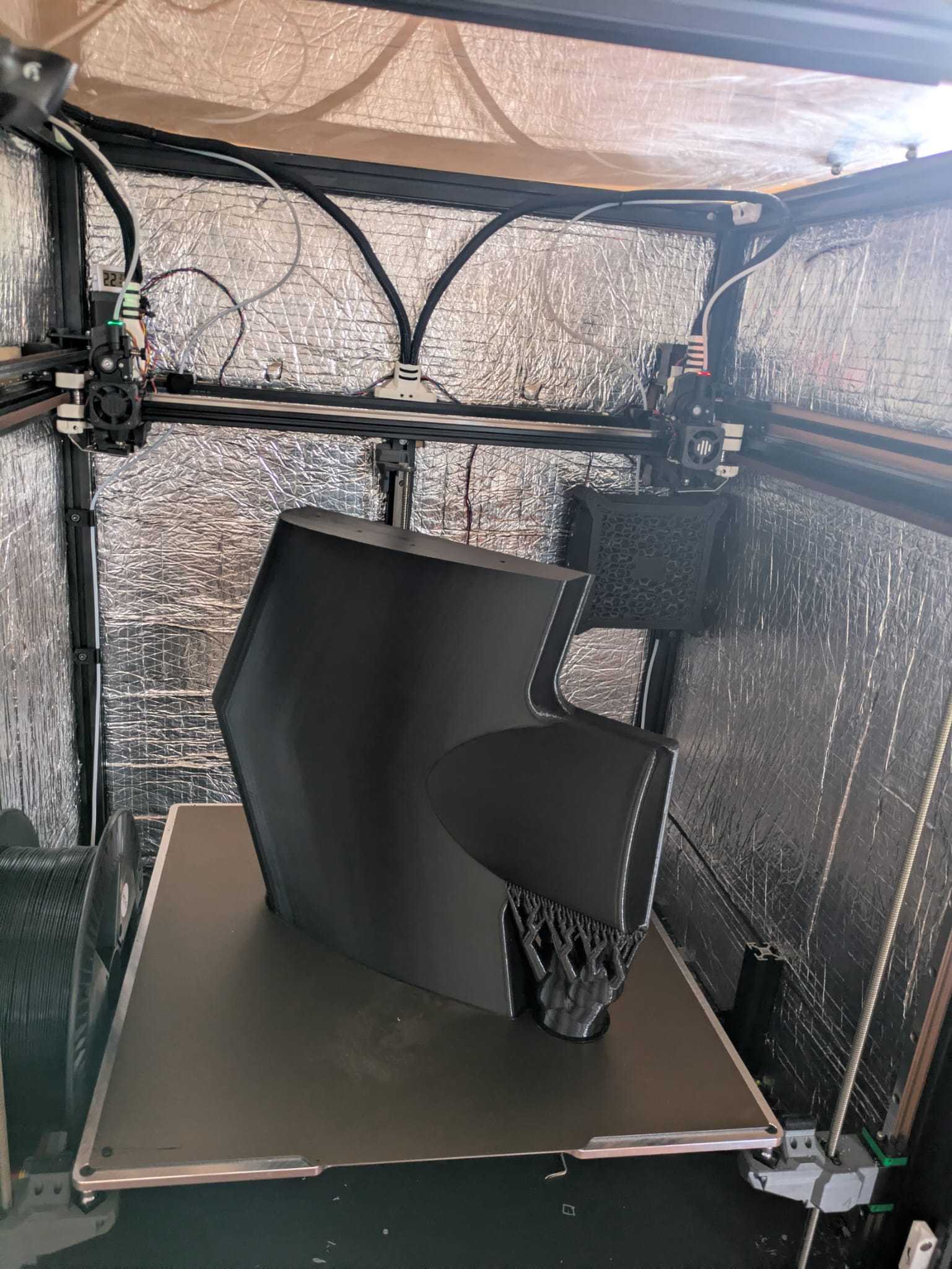 3D printed panel in the printer