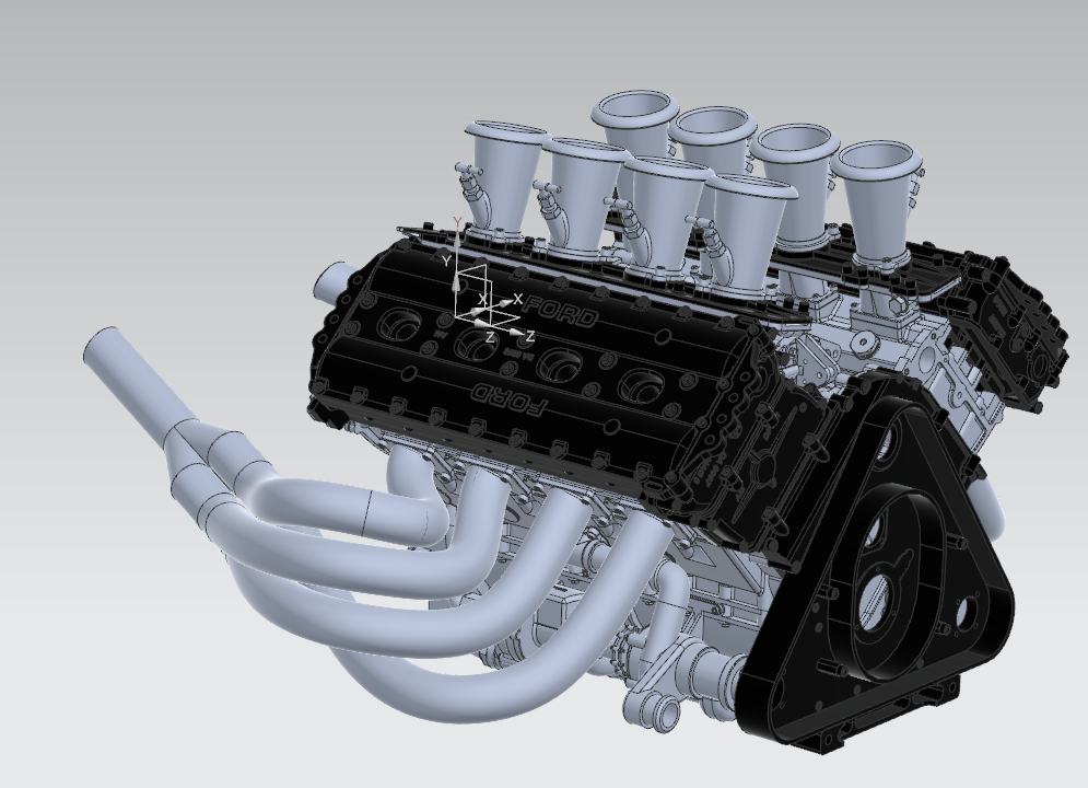 3D design of ford cosworth engine